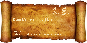 Komjáthy Etelka névjegykártya